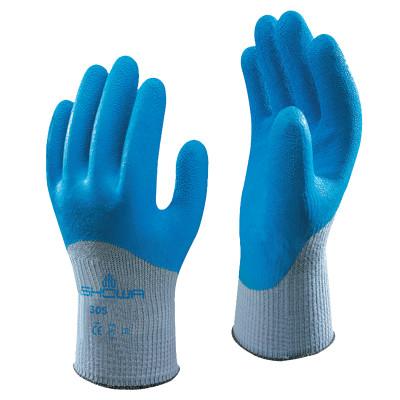 SHOWA® Coated Gloves, L, 10 in  L, Blue/Black, PR, 306L-08