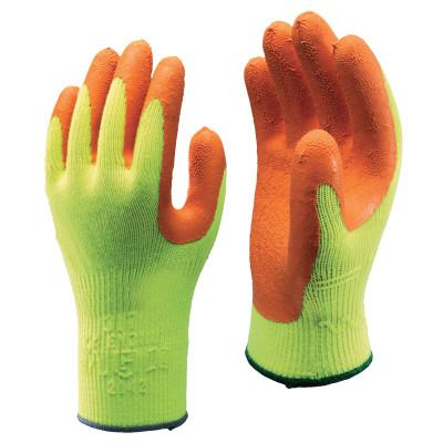 SHOWA® Hi-Viz Latex Coated Gloves, X-Large, Fluorescent Yellow/Orange, 317XL-10