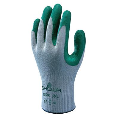 SHOWA® Atlas Fit 350 Nitrile-Coated Gloves, Large, Gray/Green, 350L-09