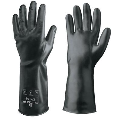 SHOWA® Butyl II Chemical-Resistant Gloves, Large, Black, 874-09