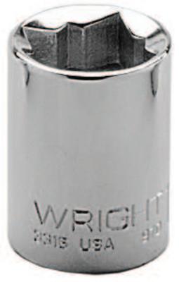 Wright Tool 3/8" Dr. Standard Sockets, 3/8 in Drive, 5/16 in, 8 Points, 3310