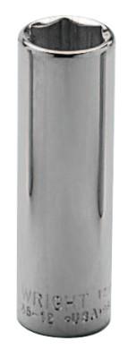 Wright Tool 3/8" Dr. Deep Sockets, 3/8 in Drive, 9/16 in, 12 Points, 3618