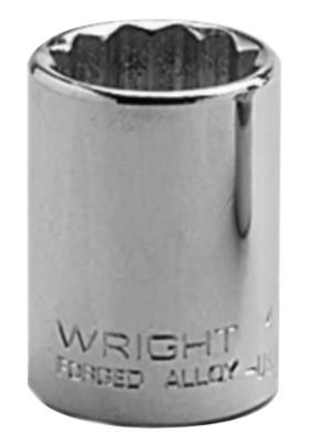 Wright Tool 1/2" Dr. Standard Sockets, 1/2 in Drive, 3/4 in, 12 Points, 4124