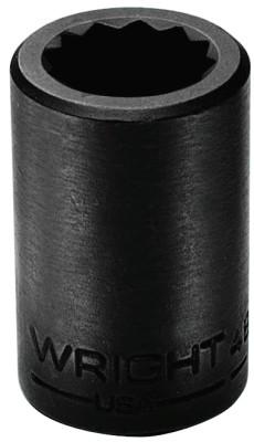 Wright Tool 1/2" Dr. Standard Impact Sockets, 1/2 in Drive, 1/2 in, 12 Points, 4866