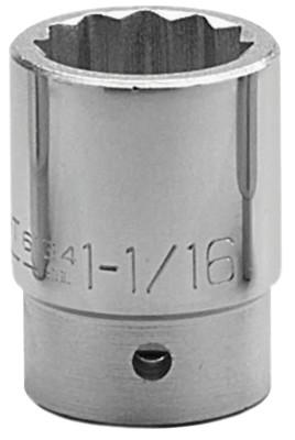 Wright Tool 3/4" Dr. Standard Sockets, 3/4 in Drive, 1 1/8 in, 12 Points, 6136