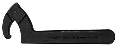 Wright Tool Adjustable Hook Spanner Wrenches, 3 in Opening, Hook, 8 1/8 in, 9631