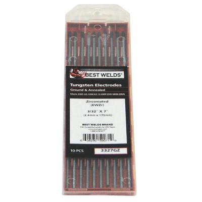 ORS Nasco Tungsten Electrode, Zirconiated, 7 in, Size 5/32, 5327GZ