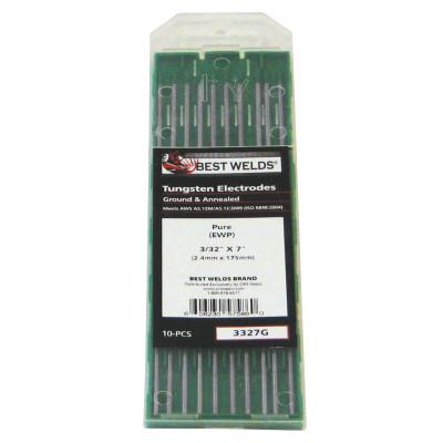 ORS Nasco Tungsten Electrode, Pure Ground, 7 in, Size 3/32, 3327G