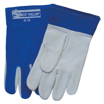 ORS Nasco TIG Welding Gloves, Capeskin/Split Cowhide, Large, Blue/White, 70TIG