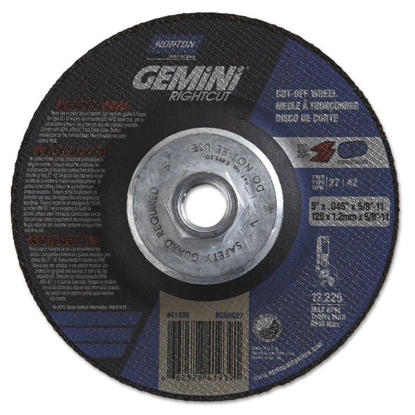 Norton Gemini RightCut 4-1/2" Depressed Center Wheels (Box of 25) - AMMC