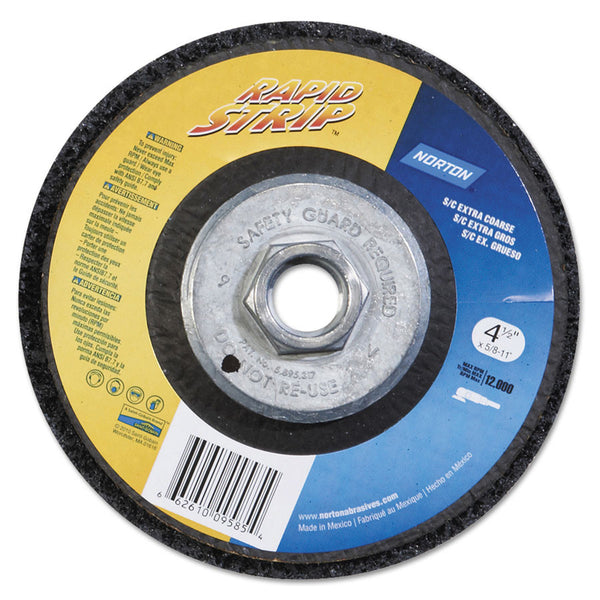 Norton Bear-Tex 4-1/2" Rapid Strip Depressed Center Grinding Wheel (Box of 10) - AMMC