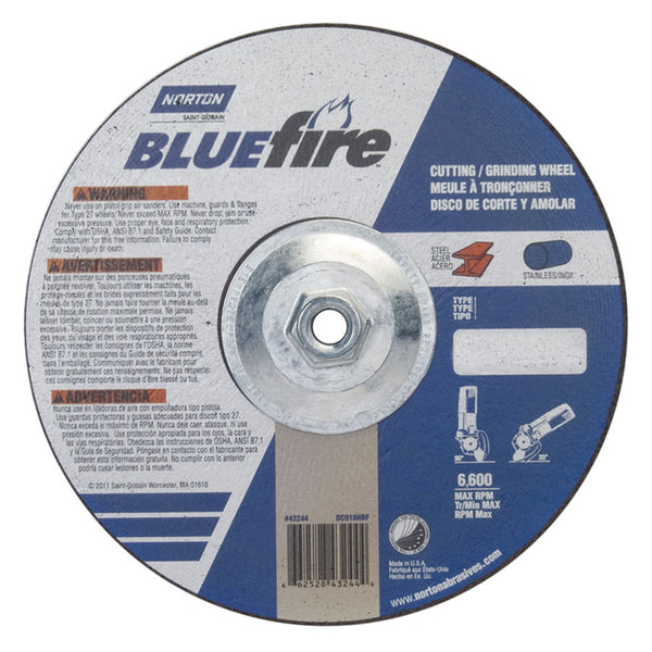 Norton BlueFire Depressed Center Wheels 9" (Box of 10) - AMMC